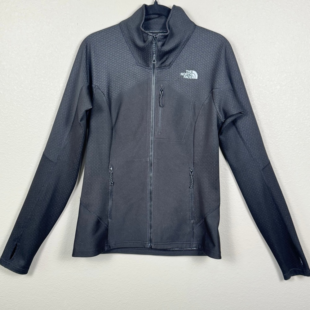 The North Face FlashDry Full Zip Jacket Black‎ Athletic Thumbhole S